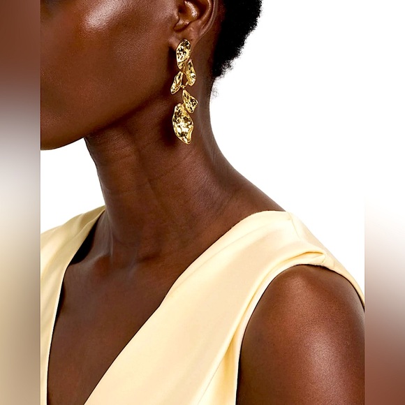 Alexis Bittar Mosaic Molten Gold Post Earrings - Picture 1 of 9
